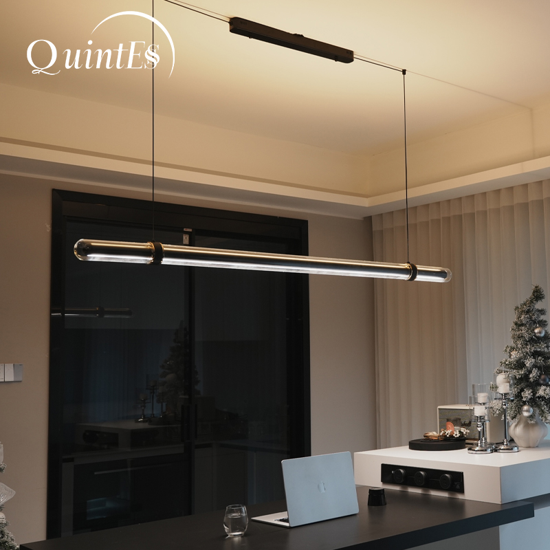 Home Bathroom Lighting Design - Luxury Black Long Dining Room Pendant