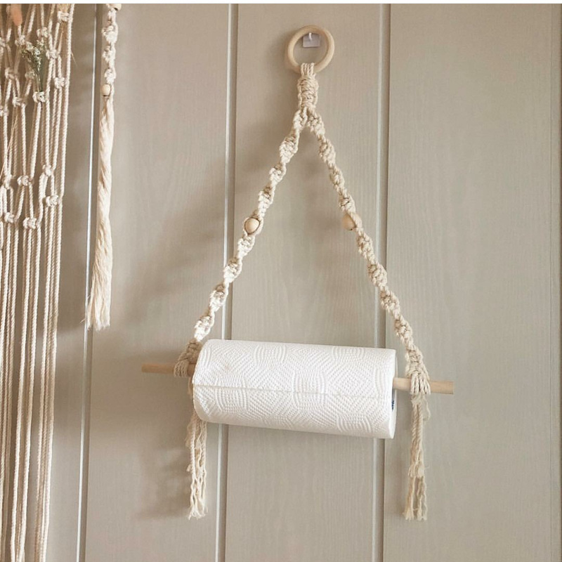 Home Bathroom Paper Towel Holder - Macrame Paper Towel Holder Macrame Wall