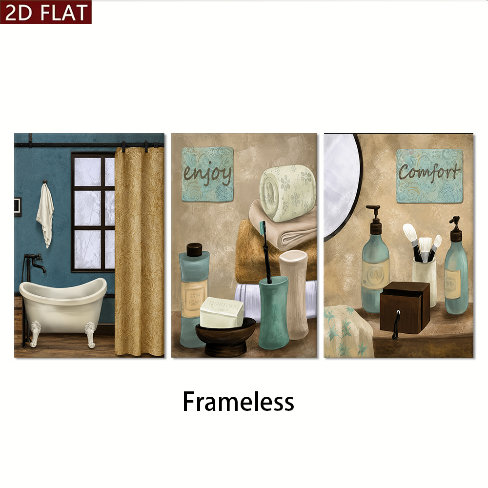 1 set of bathroom themed tripl - Home Bathroom Plan ulasan dan harga