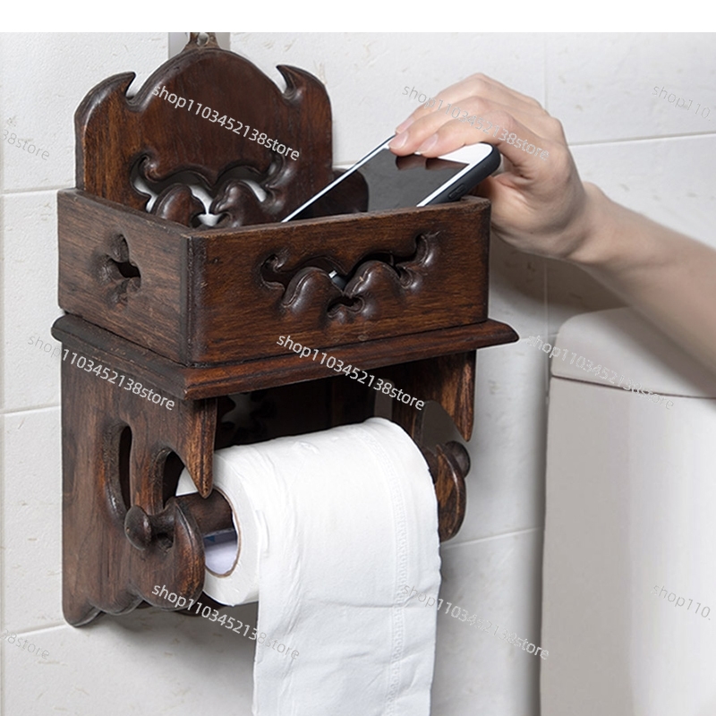 Wooden Paper Towel Holder Toil - Home Bathroom Paper Towel Holder ulasan dan harga