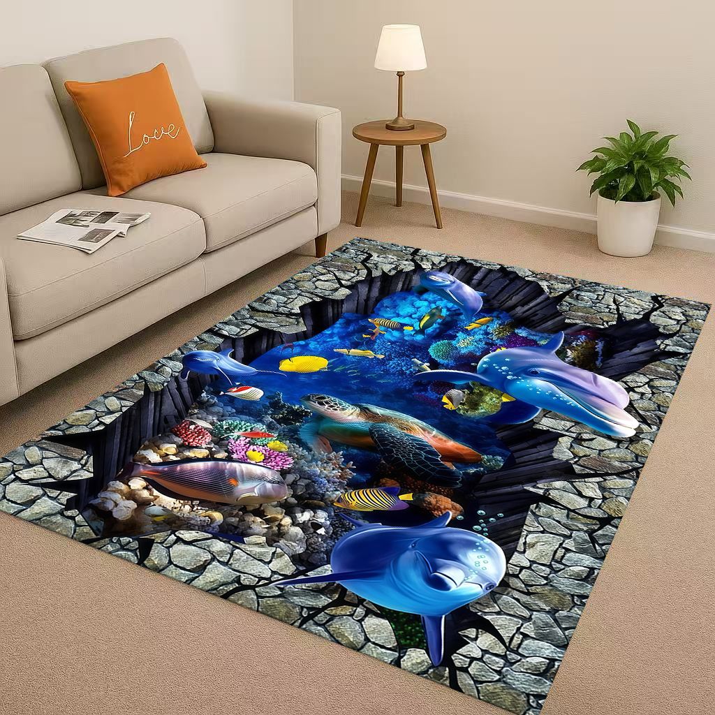 New 3D Illusion Underwater Wor - Home Bathroom Break ulasan dan harga