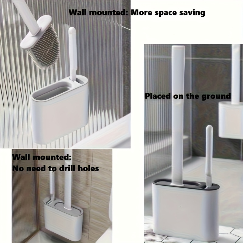 Wall Mount Toilet Brush Set, M - Home Bathroom Cleaning Kit ulasan dan harga