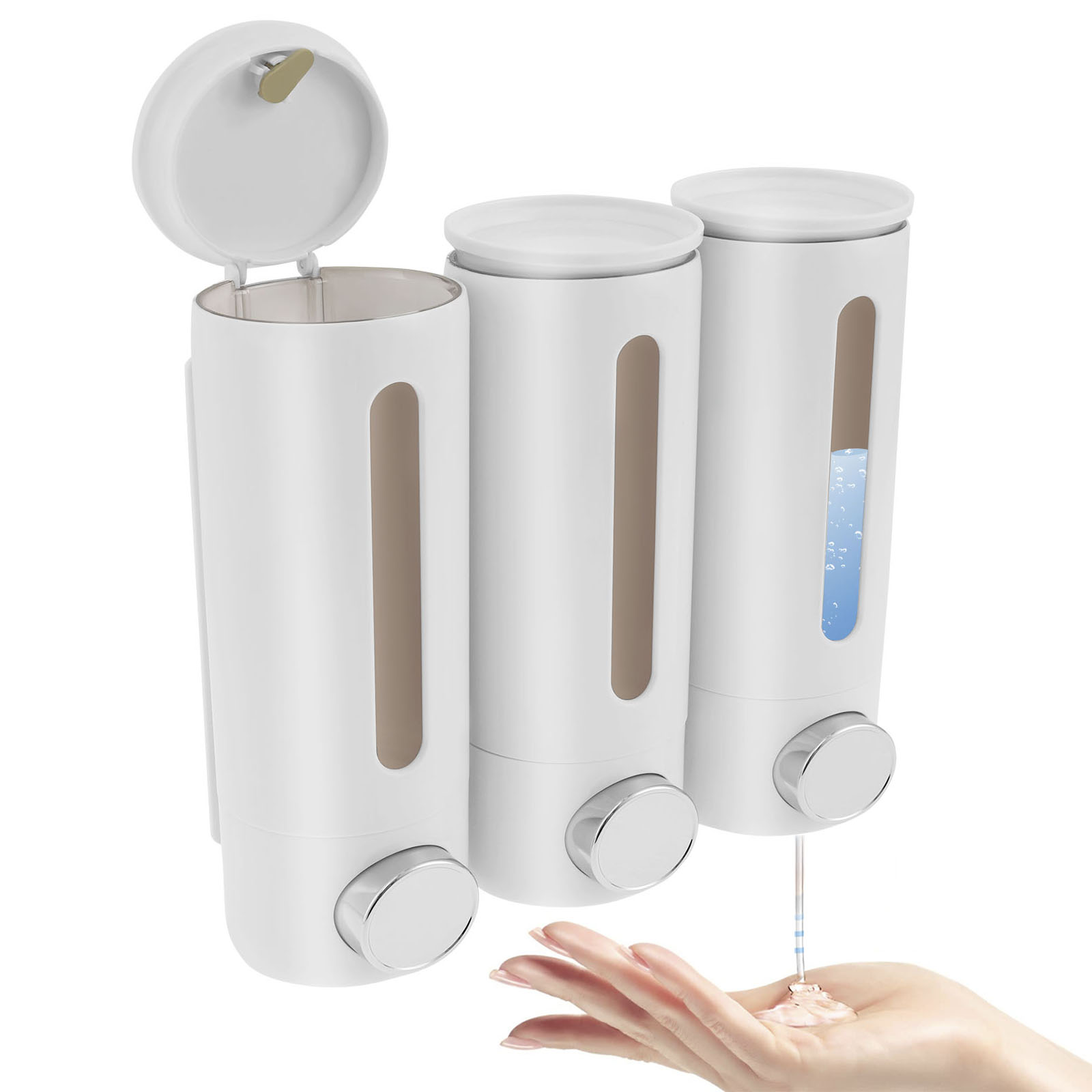 1.5L 3 Heads Manual Soap Dispe - Home Bathroom Wall Soap Dispenser ulasan dan harga