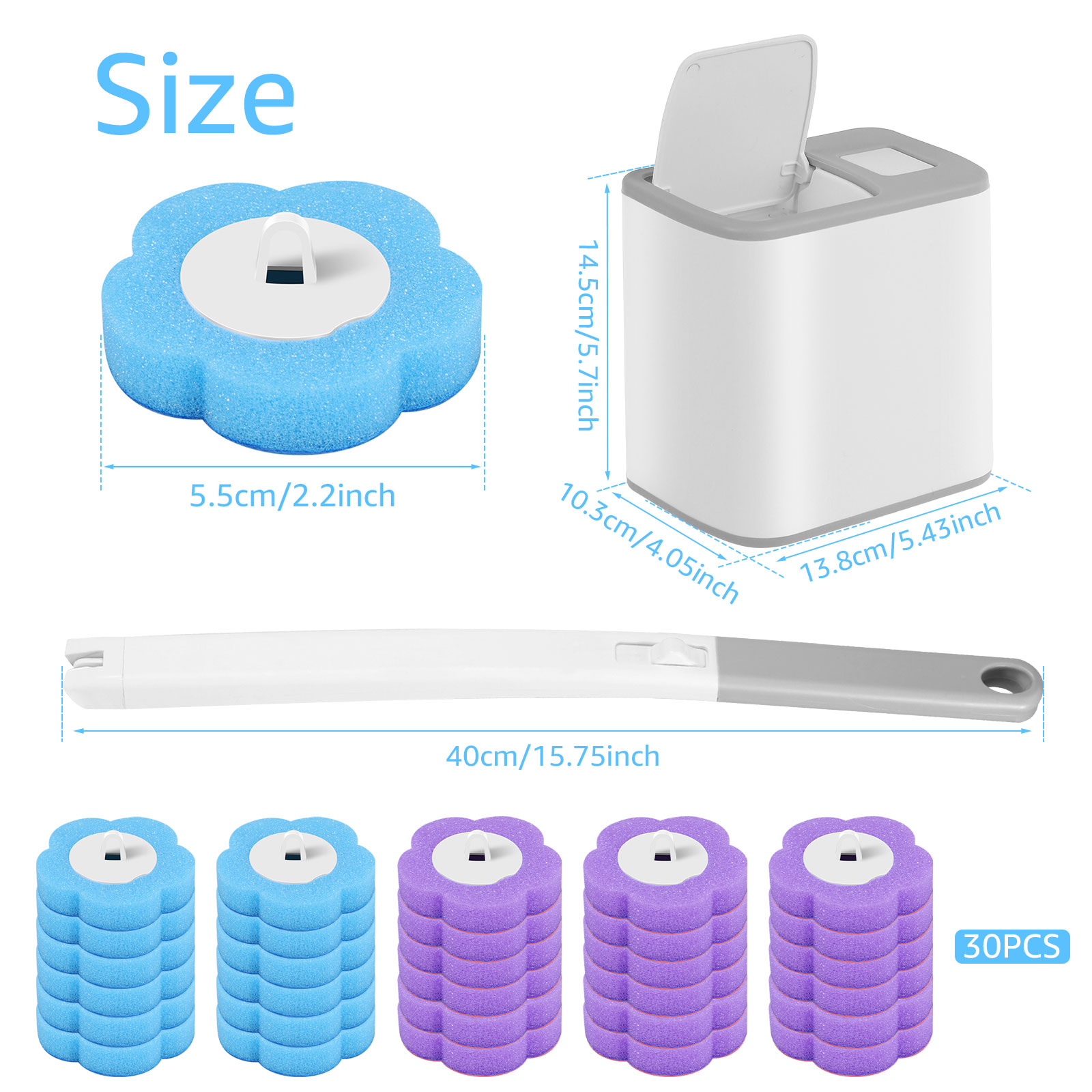 Toilet Brush and Holder Set wi - Home Bathroom Cleaning Kit ulasan dan harga