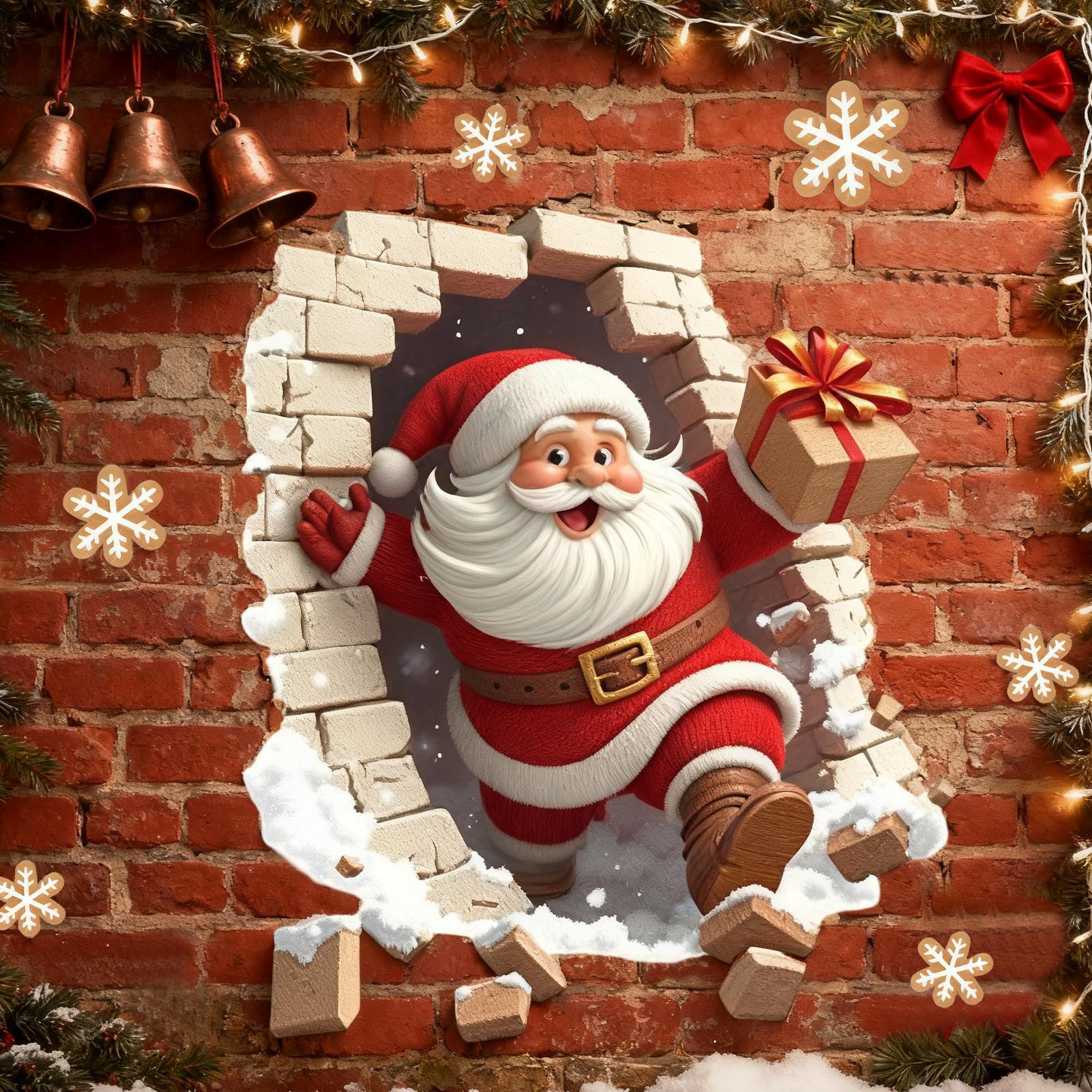 Santa Wall Decal Christmas Sti - Home Bathroom Break ulasan dan harga