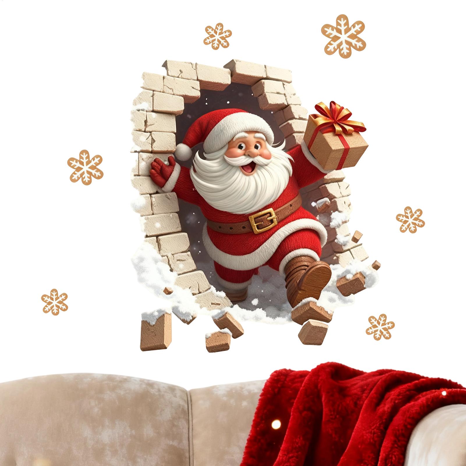 Santa Wall Decal Christmas Sti - Home Bathroom Break ulasan dan harga