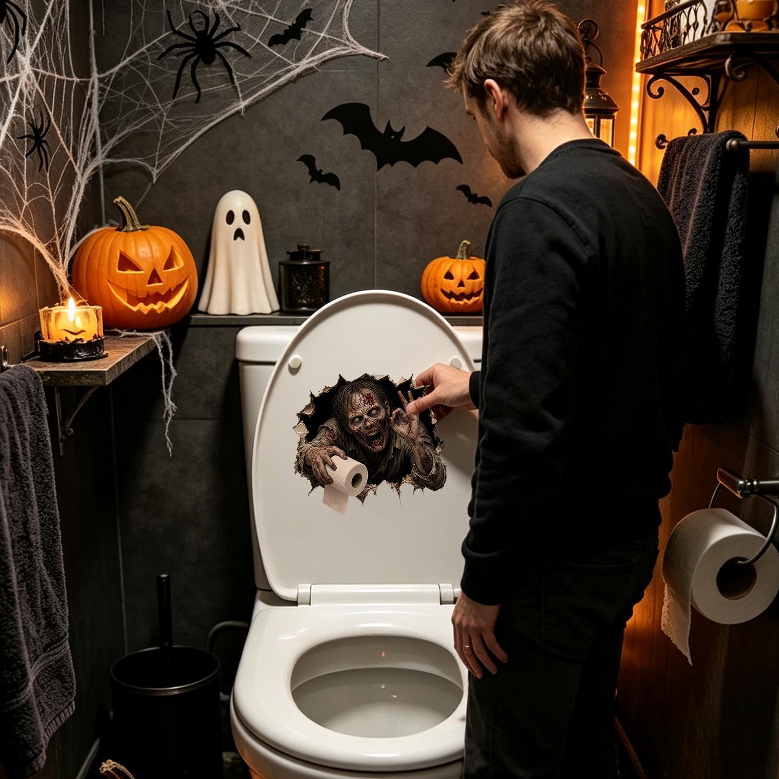2D Halloween Toilet Stickers H - Home Bathroom Break ulasan dan harga