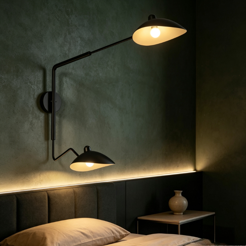 Long Arm Leg Modern Black LED  - Home Bathroom Lighting Design ulasan dan harga