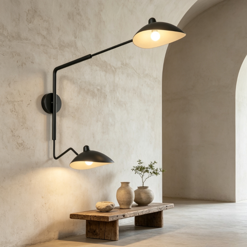 Long Arm Leg Modern Black LED  - Home Bathroom Lighting Design ulasan dan harga