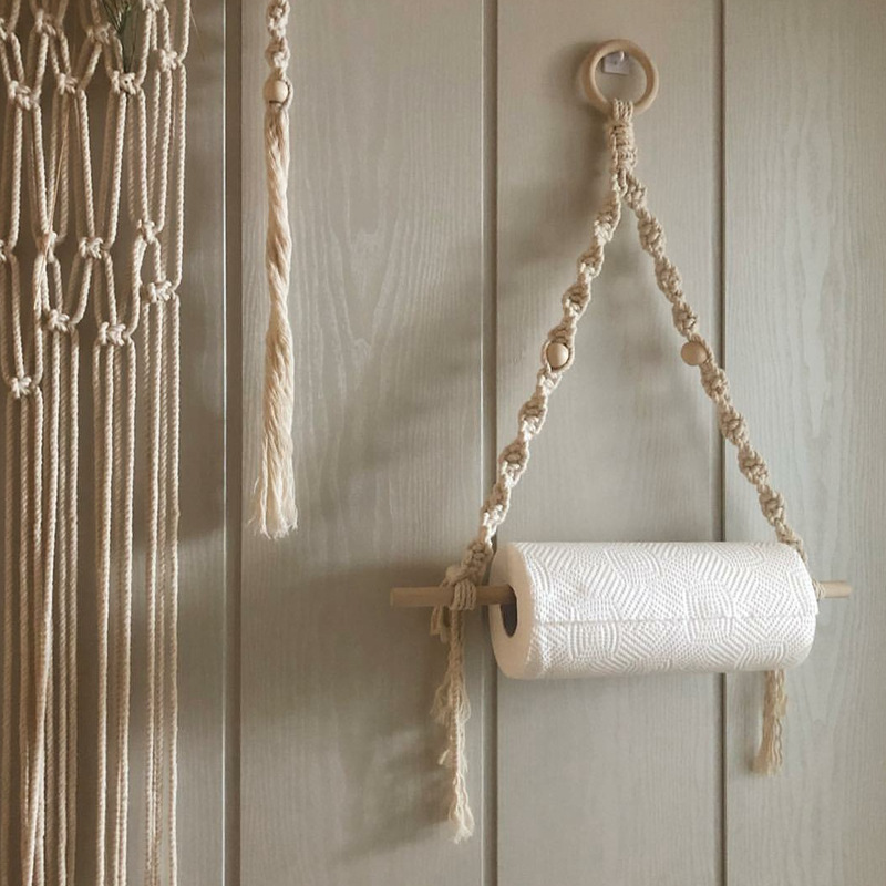 Macrame Paper Towel Holder Mac - Home Bathroom Paper Towel Holder ulasan dan harga