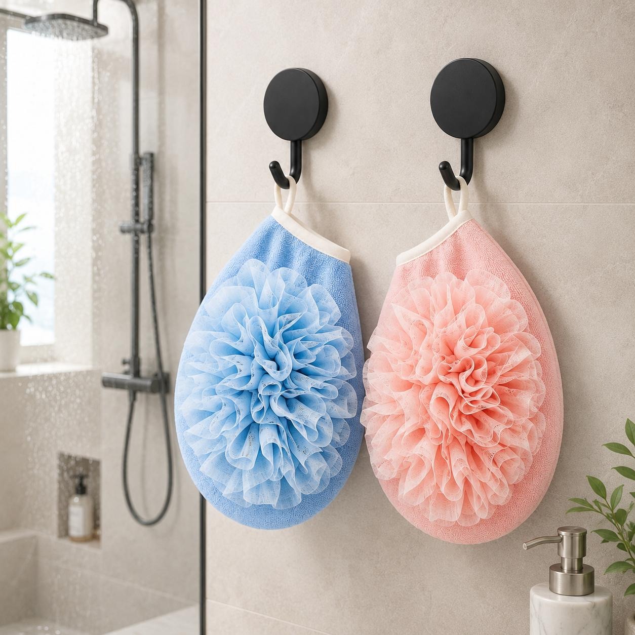 2 Pairs of Bath Gloves + 2 Hoo - Home Bathroom Cleaning Kit ulasan dan harga