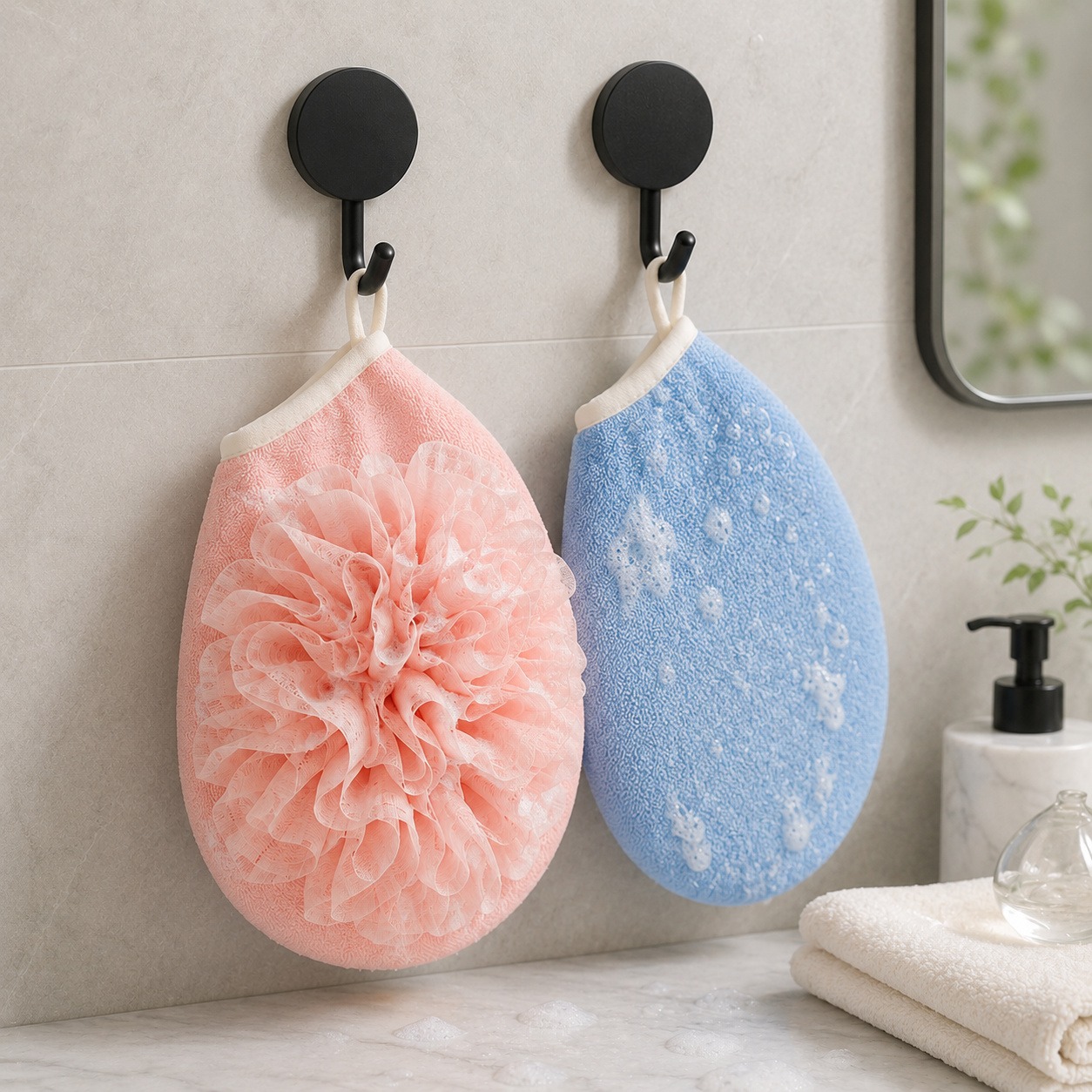 2 Pairs of Bath Gloves + 2 Hoo - Home Bathroom Cleaning Kit ulasan dan harga