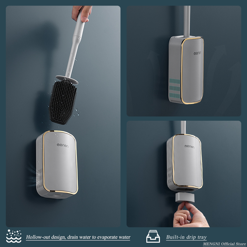 MENGNI-Luxury Toilet Brush Bat - Home Bathroom Cleaning Kit ulasan dan harga