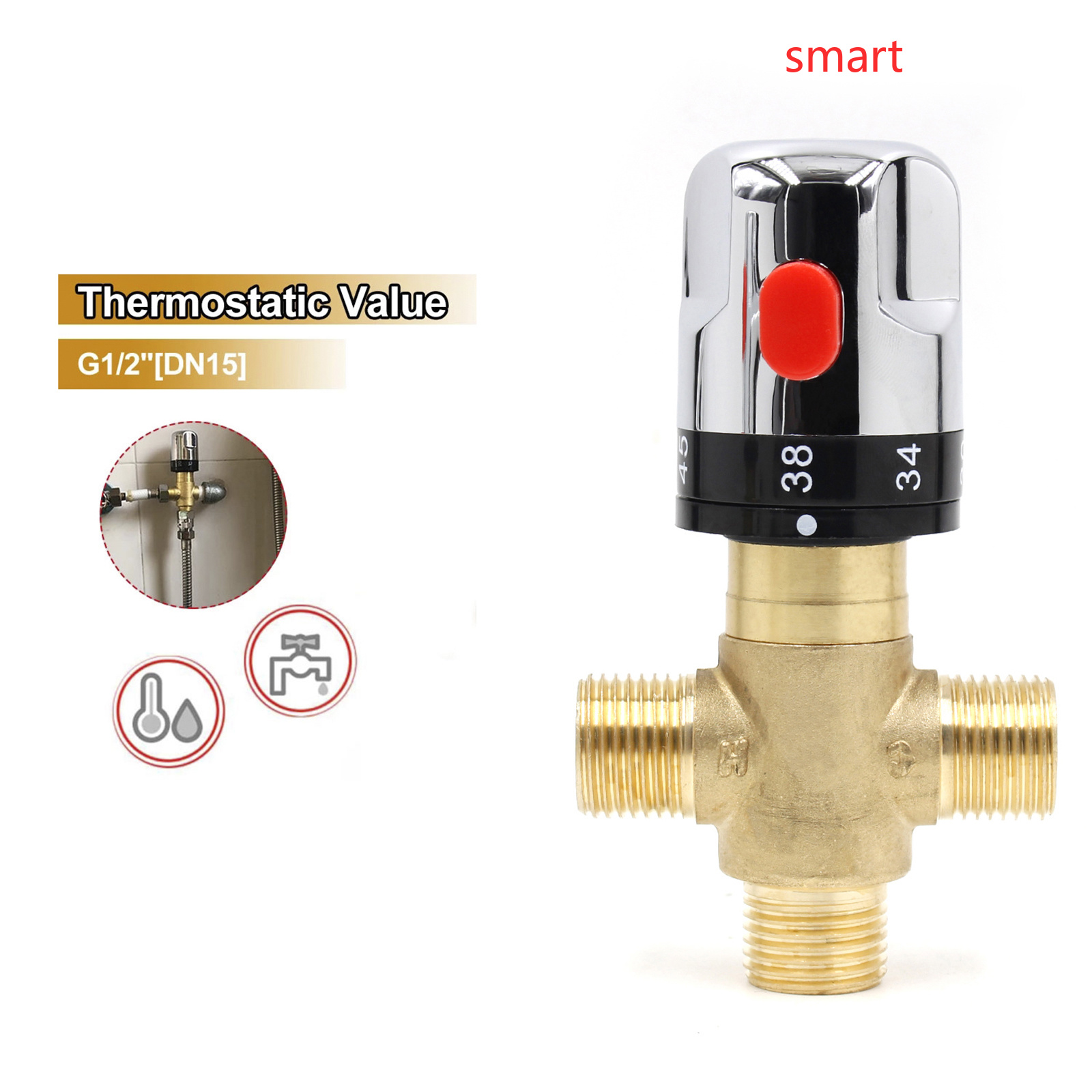 Temperature Control G1/2 Plumb - Home Bathroom Plumbing ulasan dan harga