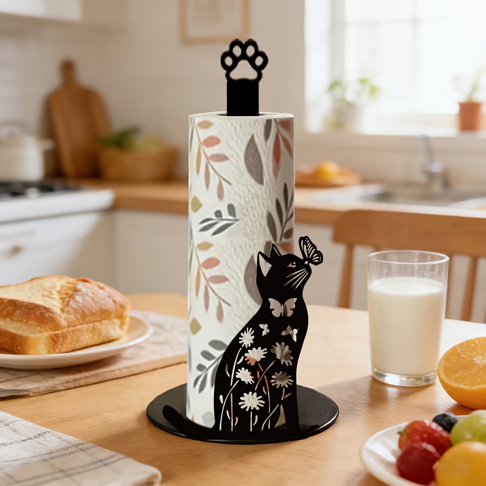 1 Piece 2D Flat Cute Black Cat - Home Bathroom Paper Towel Holder ulasan dan harga
