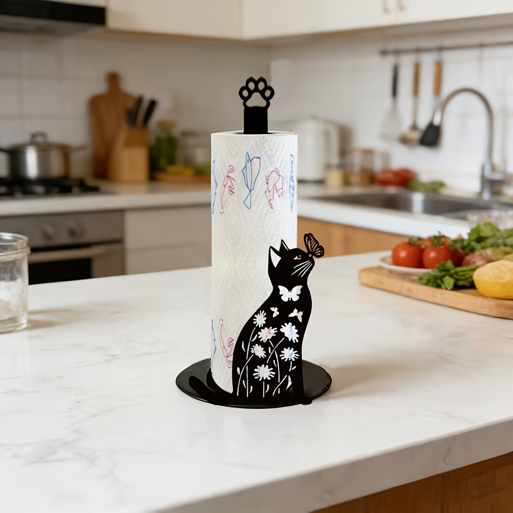 1 Piece 2D Flat Cute Black Cat - Home Bathroom Paper Towel Holder ulasan dan harga