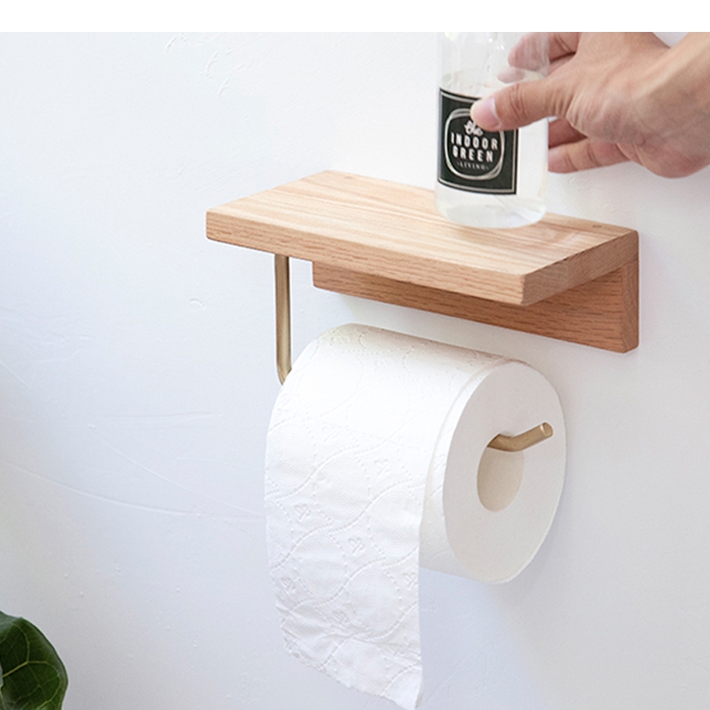 Wooden Tissue Holder Roll Pape - Home Bathroom Paper Towel Holder ulasan dan harga