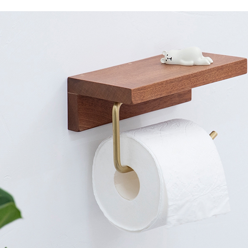 Wooden Tissue Holder Roll Pape - Home Bathroom Paper Towel Holder ulasan dan harga
